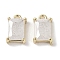 Brass Micro Pave Cubic Zirconia Charms, Cadmium Free & Nickel Free & Lead Free, Real 18K Gold Plated, Rectangle, White, 9.5x6x3mm, Hole: 1.2mm