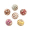 Handmade Indonesia Beads, with Alloy and Glass, Round, Mixed Color, 16mm, Hole: 1.8mm