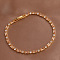Adjustable Brass Micro Pave Cubic Zirconia Bracelets, Rectangle Link Chain Bracelets for Women, Golden, Light Salmon, 6-3/4 inch(17cm)