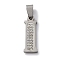 201 Stainless Steel Pendants, with Rhinestone, Letter, Letter I, 26x8x2mm, Hole: 6x3mm