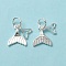 Rack Plating Brass Pendants, Cadmium Free & Lead Free, Long-Lasting Plated, with Jump Ring, Fishtail Charm, Silver, 15mm, Hole: 4.5mm