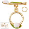 Beebeecraft 8 Sets Toggle Clasps Enamel 18K Gold Plated Brass Flower Bracelet Toggle Clasps Tulip T Bar for Necklace Bracelet Making