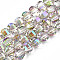Electroplate Transparent Glass Beads Strands, Faceted, Round, Dark Orchid, 9.5x8.5mm, Hole: 1.5mm, about 65~70pcs/strand, 22.05 inch~23.62 inch(56~60cm)