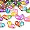 Two Tone Transparent Acrylic Pendants, Heart Charms, Mixed Color, 26x38x9.5mm, Hole: 4x4mm