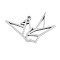 Non-Tarnish 304 Stainless Steel Pendants, Laser Cut, Paper Crane, Stainless Steel Color, 30x43x1.5mm, Hole: 2mm