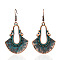 Retro Alloy Earrings for Women - Geometric, Fashionable and Bold Ear Jewelry, Turquoise