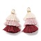 Polycotton Tassel Pendant Decorations, with Iron Loops, Old Lace, 34~45x4~5mm, Hole: 3mm