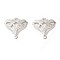 Brass Pendants, Rack Plating, Leaf, Platinum, 17x17.5x1mm, Hole: 1.2mm