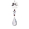 Glass Teardrop Pendant Decorations, with Metal Angel Link, Hanging Suncatchers Garden Decorations, Red, 350mm