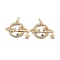 Brass Micro Pave Colorful Cubic Zirconia Pendants, with Jump Rings, Long-Lasting Plated, Star with Star, Real 18K Gold Plated, 18x24x3mm