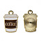 Alloy Enamel Pendants, Cadmium Free & Lead Free, Light Gold, Coffee Cup with Word, Coconut Brown, 18x11x1mm, Hole: 1.8mm