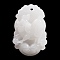 Natural White Jade Carved Pendants, Twelve Chinese Zodiac Signs Charms, Pig, 35~37.5x22.5~24.5x8~12mm, Hole: 1.6~1.8mm