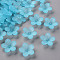 Frosted Acrylic Bead Caps, 5-Petal, Flower, Deep Sky Blue, 19.5x20x5.5mm, Hole: 1.6mm, about 740pcs/500g