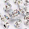 Brass Middle East Rhinestone Spacer Beads, Rondelle, Nickel Free, Silver, Crystal AB, 6x3mm, Hole: 1mm