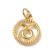 Brass Charms, Cadmium Free & Lead Free, Real 18K Gold Plated, Ring with Twelve Constellations, Capricorn, 14.5x12x2mm, Hole: 3.4mm