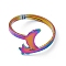 Ion Plating(IP) 201 Stainless Steel Moon & Star Adjustable Ring for Women, Rainbow Color, US Size 6 1/4(16.7mm)