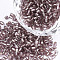 Grade A Glass Seed Beads, Hexagon(Two Cut), Silver Lined, Rosy Brown, 1.5~2.5x1.5~2mm, Hole: 0.8mm, about 2100pcs/bag, 450g/bag
