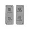PU Leather Labels, Handmade Embossed Tag, with Holes, for DIY Jeans, Bags, Shoes, Hat Accessories, Rectangle, Gray, 51x21x1.5mm, Hole: 1.8mm