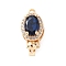Brass Micro Pave Clear Cubic Zirconia Box Clasps, Cadmium Free & Nickel Free & Lead Free, Oval, Real 18K Gold Plated, 16x7.5x6mm, Hole: 1mm