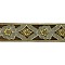 Flat Chenille Jacquard Woven Ribbons, Floral Ribbon, Camel, 3-3/8 inch(85mm)