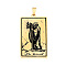 201 Stainless Steel Pendants, Laser Engraved Pattern, Tarot Card Pendants, Golden, The Hermit IX, 40x24x1mm, Hole: 8x4mm