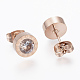 Серьги-гвоздики из нержавеющей стали 304 EJEW-H349-06RG-2