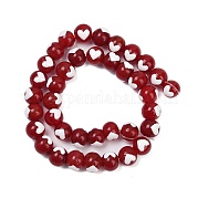 Круглые бусины Lampwork ручной пряди LAMP-R004-01B