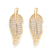 Подвески из латуни с прозрачным фианитом KK-T074-93A-G