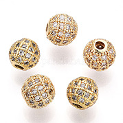 Стойки обшивки латунь кубического циркония бусы ZIRC-S001-8mm-A01