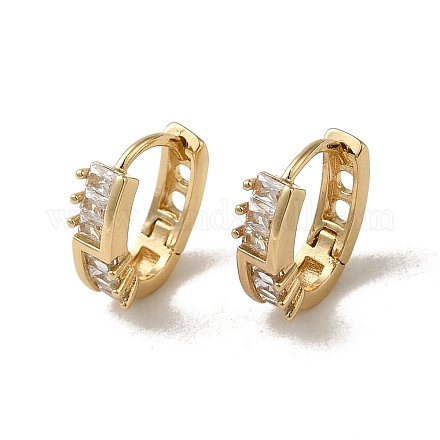 Серьги-кольца из латуни с микропаве из кубического циркония EJEW-L271-03KCG-02-1