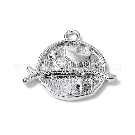 Латунные микро проложить кубического циркония подвески KK-F846-02B-P-1