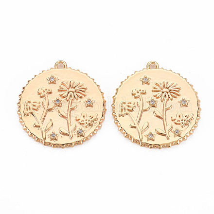 Латунные микропаве прозрачные подвески с фианитом KK-S364-197-1