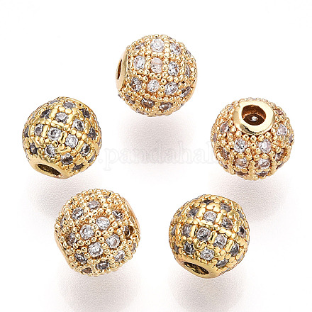 Стойки обшивки латунь кубического циркония бусы ZIRC-S001-8mm-A01-1