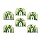 St. Patrick's Day Themes Printed Wood Pendants, Green Yellow, 33x40x3mm, Hole: 1.8mm