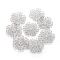 Tarnish Resistant 304 Stainless Steel Filigree Joiners, Flower, Stainless Steel Color, 29.5~30x0.5mm, Hole: 1mm and 2mm