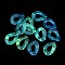Luminous Rainbow Iridescent Plating Acrylic Linking Rings, Glow in the Dark Glitter Quick Link Connector, Twisted Oval, for Curb Chain Making, Mixed Color, 24x17x5mm, Inner Diameter: 13x7mm, about 640pcs/500g