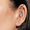 S925 Sterling Silver Rhinestone Lightning Bolt Cuff Earrings, Golden, 64x6mm