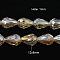 Electroplate Glass Beads Strands, AB Color Plated, Faceted Teardrop, Light Khaki, 12x8mm, 58pcs/strand, 26.5 inch