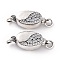 925 Sterling Silver Bayonet Clasps, with Clear Cubic Zirconia, Oval, Thailand Sterling Silver Plated, 7.5x17x6mm, Hole: 2mm