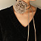 Fabric Rose Tie Choker Necklaces for Women, Adjustable Jewelry for Birthday Wedding Party, Tan, 56.69~56.89inch(144~144.5cm), 6mm