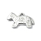 Anti-Tarnish 304 Stainless Steel Pendants, Horse Charm, Stainless Steel Color, 10.5x18.5x2mm, Hole: 1.5mm