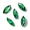 Cubic Zirconia Cabochons, Point Back, Horse Eye, Green, 12x6x3mm