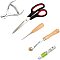 DIY Hole Punch Kit, with Stainless Steel Bead Awls & Scissors, Tape Measure, Iron Tracing Wheel and Hand Held ID Card Slot Hole Punch, Mixed Color, 5pcs/set
