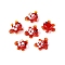 Handmade Lampwork Bumpy Beads Strands, Goldfish with Flower, Red, 16.5~17.5x20.5~23x10~12mm, Hole: 1.6~2mm, about 30pcs/strand, 15.75''(40cm)