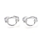Brass Cuff Rings, Open Rings, Ring Shape, Real Platinum Plated, Size 7, Inner Diameter: 17mm