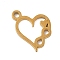 304 Stainless Steel Charms, Heart with Infinity, Golden, 11x9x1mm, Hole: 1.2mm