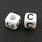 Letter Acrylic European Beads, Horizontal Hole, Cube, Letter.C, 10x10x10mm, Hole: 3.5~4mm, about 59pcs/50g
