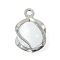 304 Stainless Steel Cat Eye Pendants, Stainless Steel Color, 13.5x10x10mm, Hole: 1.2mm