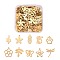 100Pcs 10 Style 304 Stainless Steel Pendants, Laser Cut, Mixed Shapes, Golden, 10pcs/style