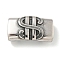 Tibetan Style 304 Stainless Steel Slide Charms/Slider Beads, for Leather Cord Bracelets Making, Rectangle, Antique Silver, 15x27x9mm, Hole: 13x6mm